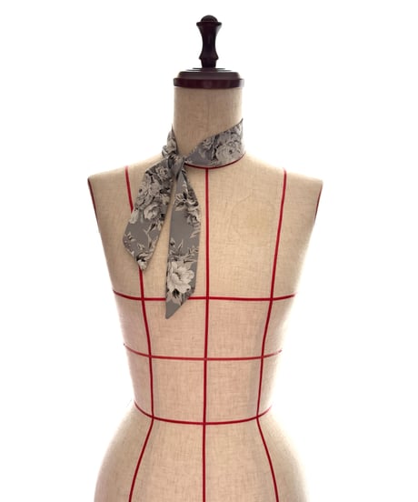【Sway】<White floral pattern> Freely style Ribbon belt