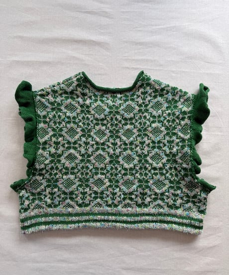 【Sway】<Jacquard Summer knit vest> Mix & Green
