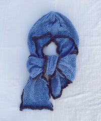 【Sway】<Dusty blue Lace pattern> Beanie muffler