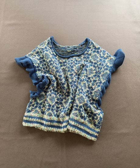 【Sway】<Jacquard Summer knit vest> Mix & Blue