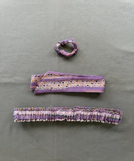 【Sway】<Dot floral pattern> Freely style Ribbon belt