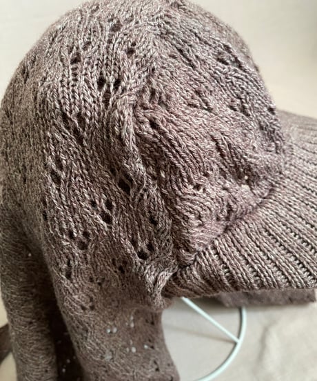 【Sway】<Lace pattern Shawl cap> Melange cocoa
