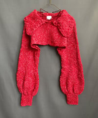 【Sway】<Two tone slab yarn/Red Pink> Cropped sleeve