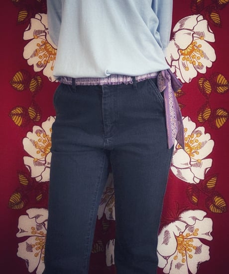 【Sway】<Dot floral pattern> Freely style Ribbon belt