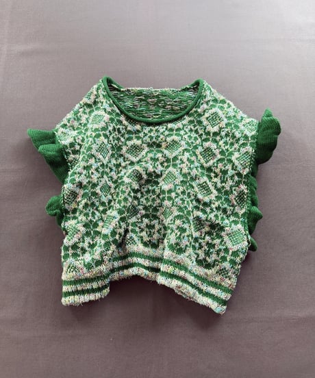 【Sway】<Jacquard Summer knit vest> Mix & Green