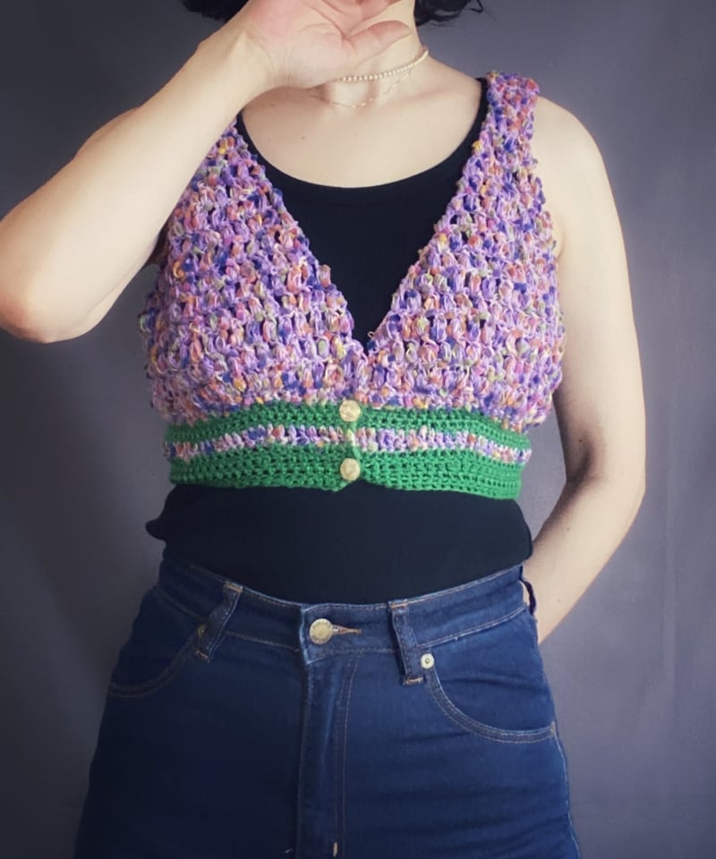 Crochet Knit Bustier ネイビー　新品未使用 Crochet Knit Bustier ネイビー TODAYFUL - メルカリ