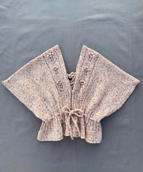 【Sway】<Tweed yarn Butterfly vest> Ecru tweed