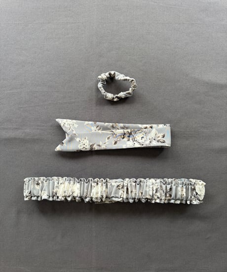 【Sway】<White floral pattern> Freely style Ribbon belt