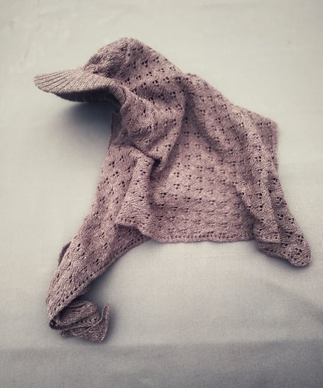 【Sway】<Lace pattern Shawl cap> Melange cocoa