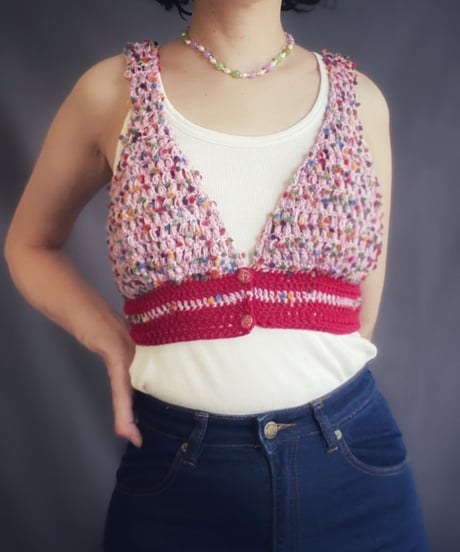 【Sway】<Crochet Bustier> Jelly beans Pink