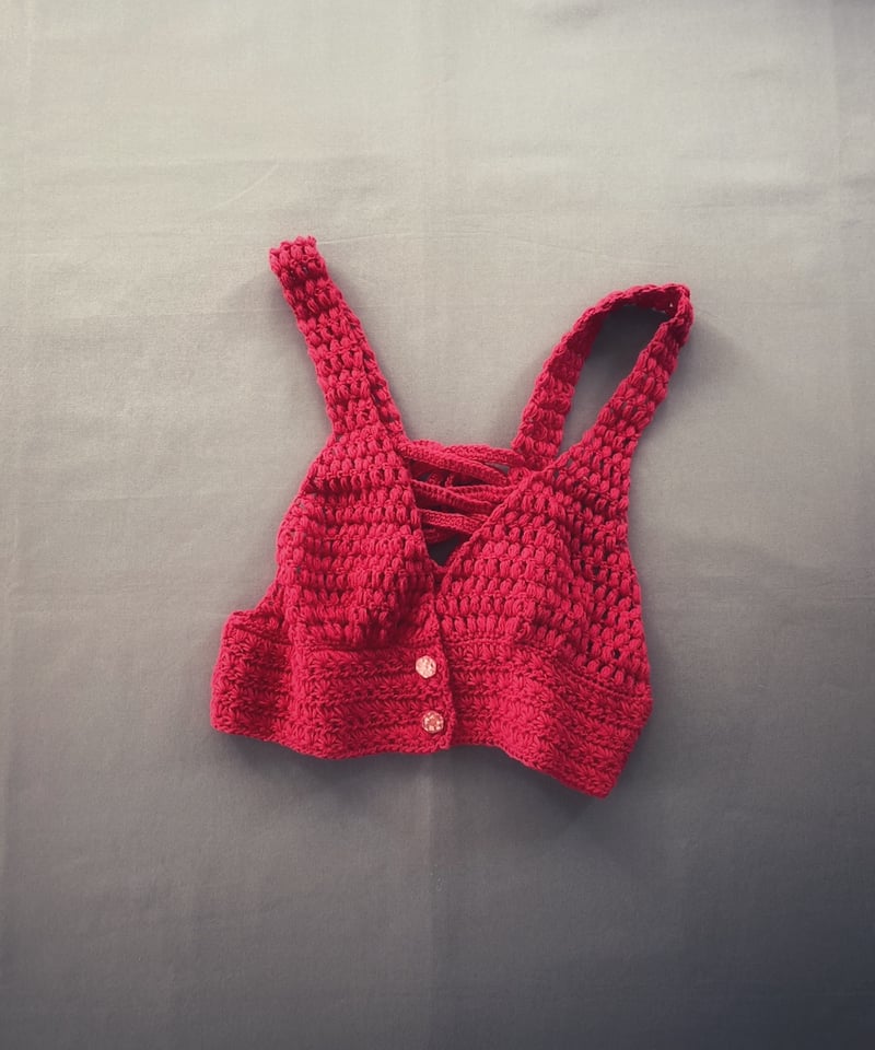 Crochet Knit Bustier ネイビー　新品未使用 CRASHED CABLE KNIT V CD | KNIT | MADISONBLUE