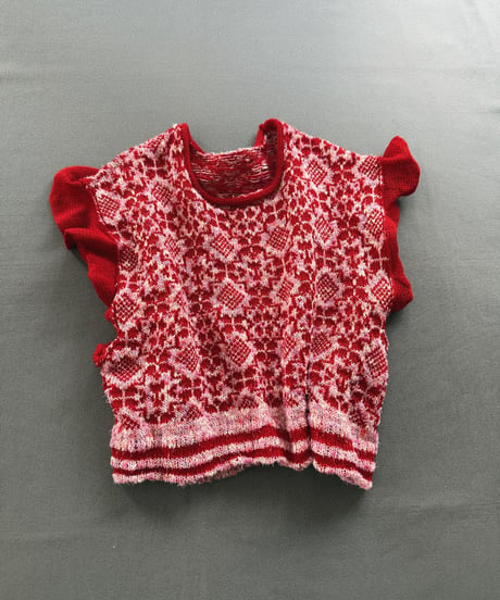 【Sway】<Jacquard Summer knit vest> Mix & Red