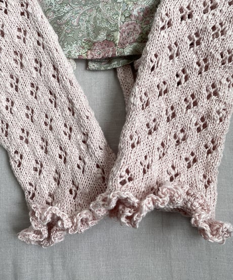 【Sway】<Slab Cotton pattern mesh B.pink> Power Shoulder Puff Sleeve