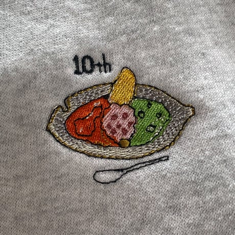 10th記念カレー背中に全刺繍ハンスエット【受注生産】※受付は5／25まで