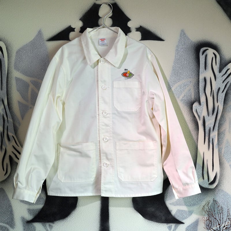 10th記念カレー背中に全刺繍カバーオール | 森林食堂-Happa nursery-