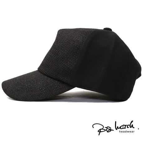 CPMCT-03　 無地ヘンプコットンCAP BIGWATCH　オールブラック  ブラックステッチ