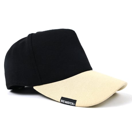 C-30 無地スウェットCAP BIGWATCH  ブラック/アイボリー マルチカラー