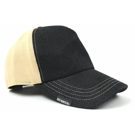 CPMCT-02　 無地ヘンプコットンCAP BIGWATCH    ブラック/べージュ