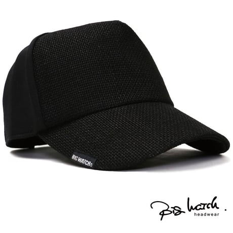 CPMCT-03　 無地ヘンプコットンCAP BIGWATCH　オールブラック  ブラックステッチ