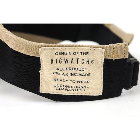SBH-12R　無地ラウンドコットンサンバイザーBIGWATCH　ブラック/ベージュ