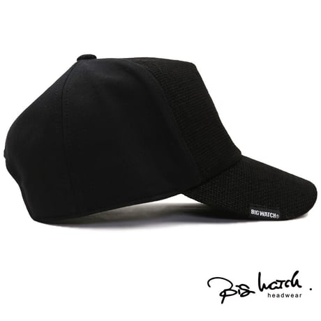 CPMCT-03　 無地ヘンプコットンCAP BIGWATCH　オールブラック  ブラックステッチ