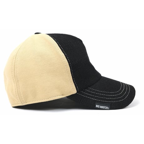 CPMCT-02　 無地ヘンプコットンCAP BIGWATCH    ブラック/べージュ
