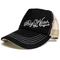 CPMS-01　 無地ヘンプ刺繍CAP BIGWATCH    ブラック/ベージュ