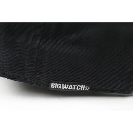 TCP-11　ウォッシュ加工6パネルコットンキャップBIGWATCH　ブラック