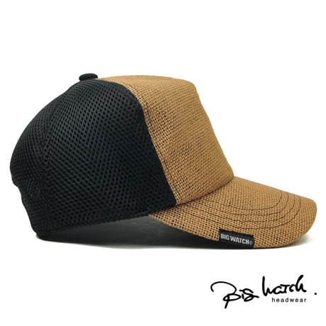 CPM-30 無地 ヘンプメッシュCAP BIGWATCH ベージュ ブラック