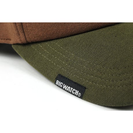 C-06 無地スウェットCAP BIGWATCH  ブラウン/グリーン マルチカラー