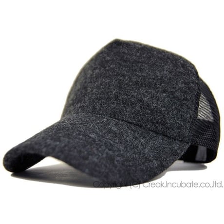 FCP-02　フランネル メッシュCAP BIGWATCH　チャコールグレー/ブラック