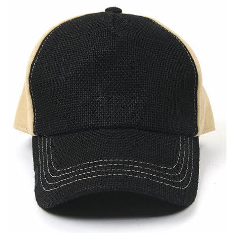CPMCT-02　 無地ヘンプコットンCAP BIGWATCH    ブラック/べージュ