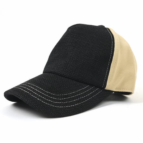 CPMCT-02　 無地ヘンプコットンCAP BIGWATCH    ブラック/べージュ