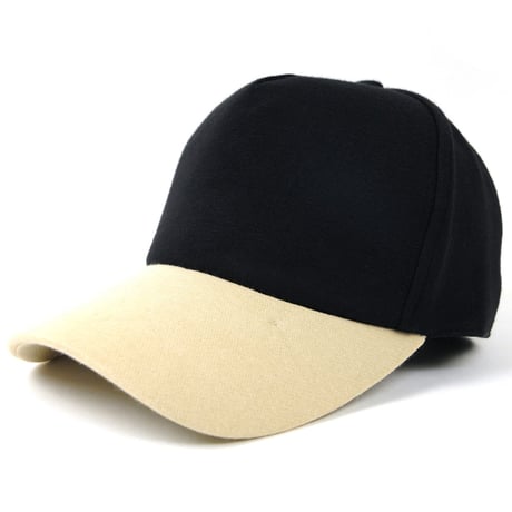 C-30 無地スウェットCAP BIGWATCH  ブラック/アイボリー マルチカラー
