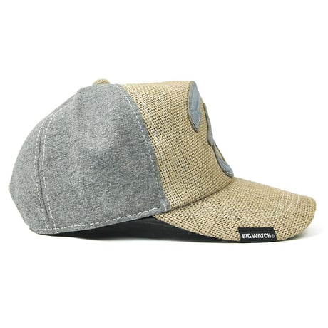 CB-02　ヘンプコットン ワッペンCAP BIGWATCH ベージュ/MIXグレー