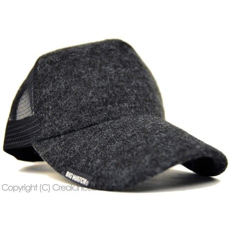 FCP-02　フランネル メッシュCAP BIGWATCH　チャコールグレー/ブラック