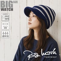 WNCA-03　 ジャガード ニット BIGWATCH　ブルー/ホワイト
