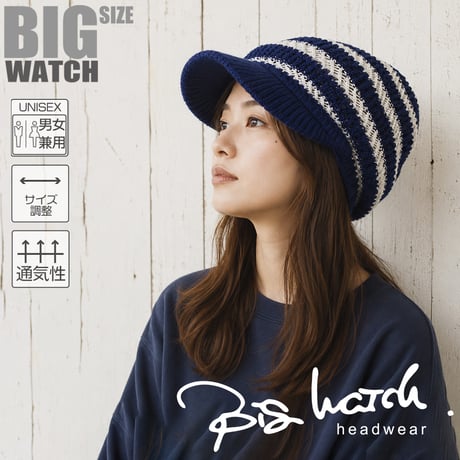 WNCA-03　 ジャガード ニット BIGWATCH　ブルー/ホワイト