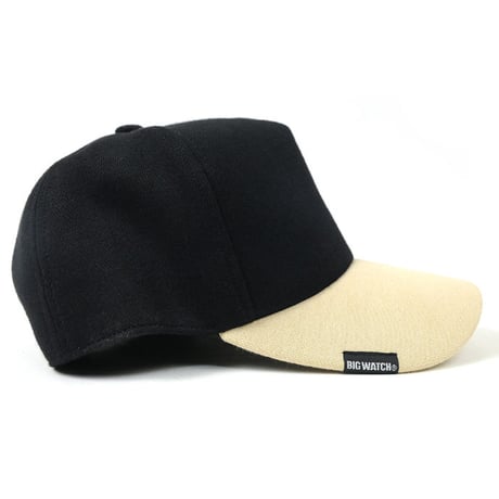 C-30 無地スウェットCAP BIGWATCH  ブラック/アイボリー マルチカラー
