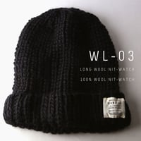 WL-03　ウール100% ロングニットワッチ BIGWATCH ブラック