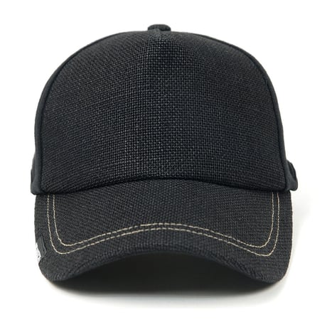 CPRM-01　 無地 ヘンプ/コットン ラウンドCAP BIGWATCH   オールブラック