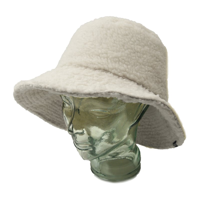 大きいサイズ 帽子 ボア生地 ハット アイボリー 白 BIGWATCH ボア HA-42