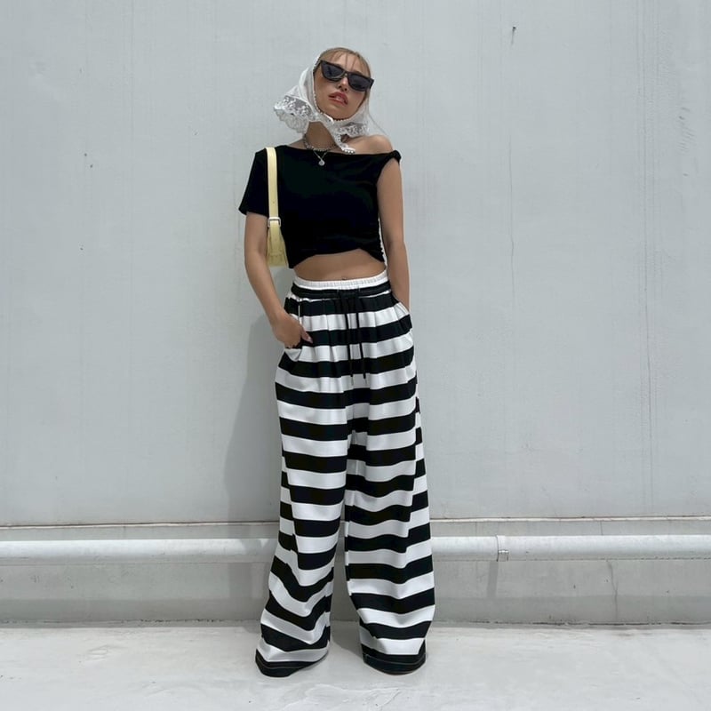 One shoulder'tuck tops#89623 | MERMO