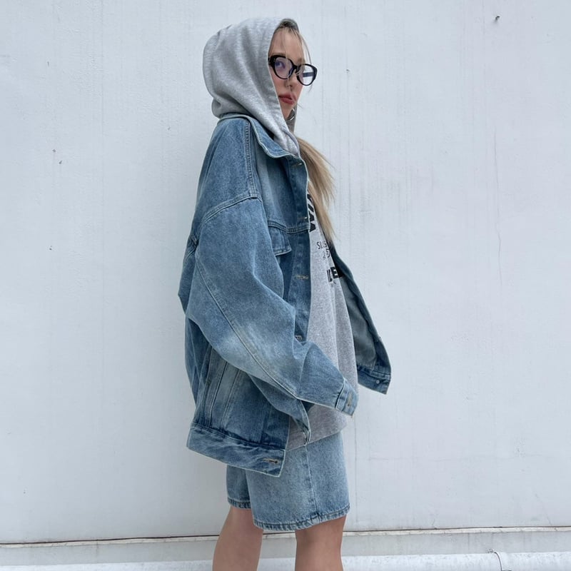 美品★ MOUTON LAYERED DENIM JACKET MOUTON LAYERED DENIM JACKET