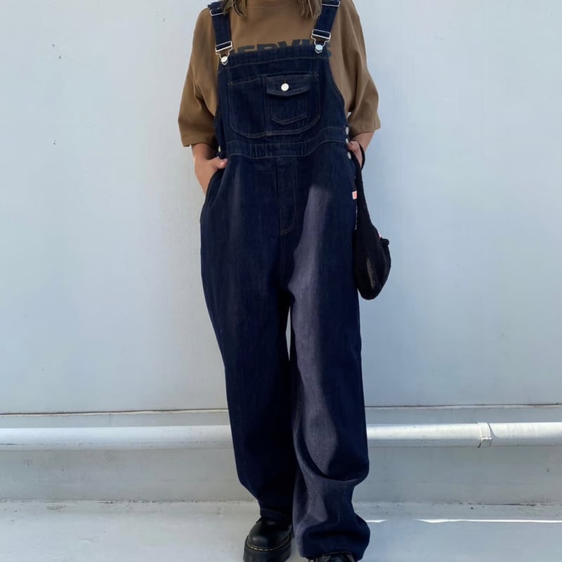 Wide leg sales denim overalls