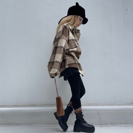 'Tartan check'shirt jacket#1136