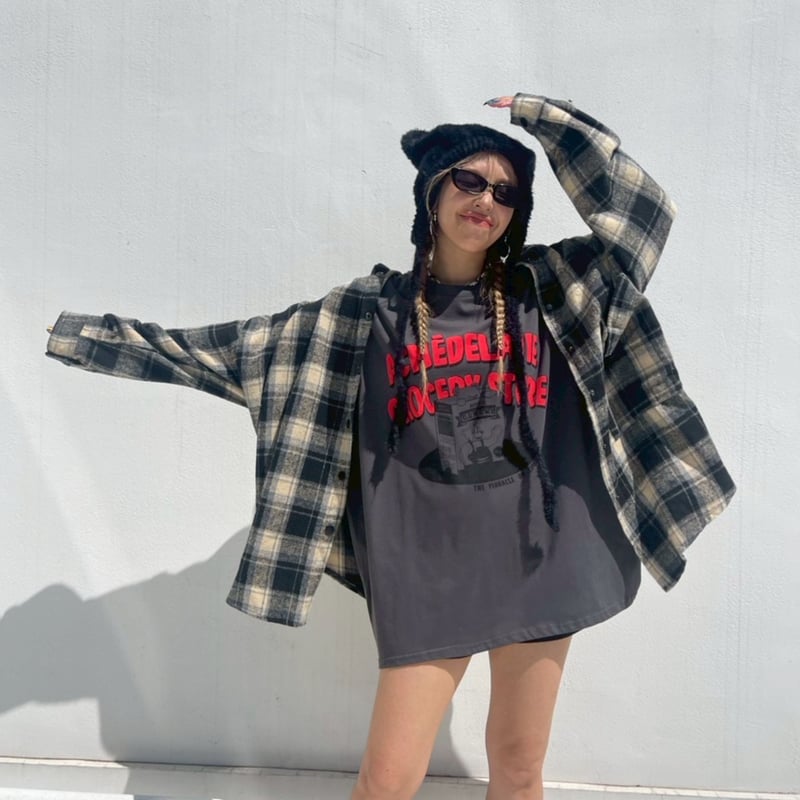 Tartan ck'wide shirt-jc#5129 | MERMO