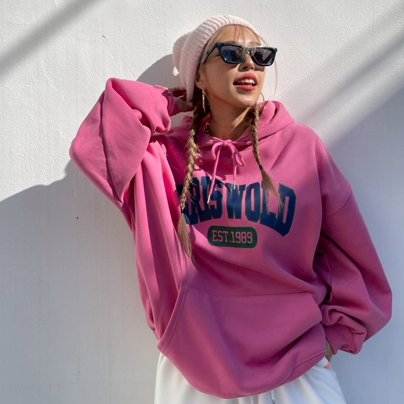 もか　miiesmiim スウェット　ピンク 1989'wide hoodie#6270511 | MERMO