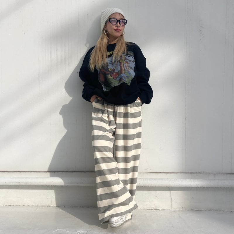 パンツ 45rpm border wide pants 45rpm border wide pants