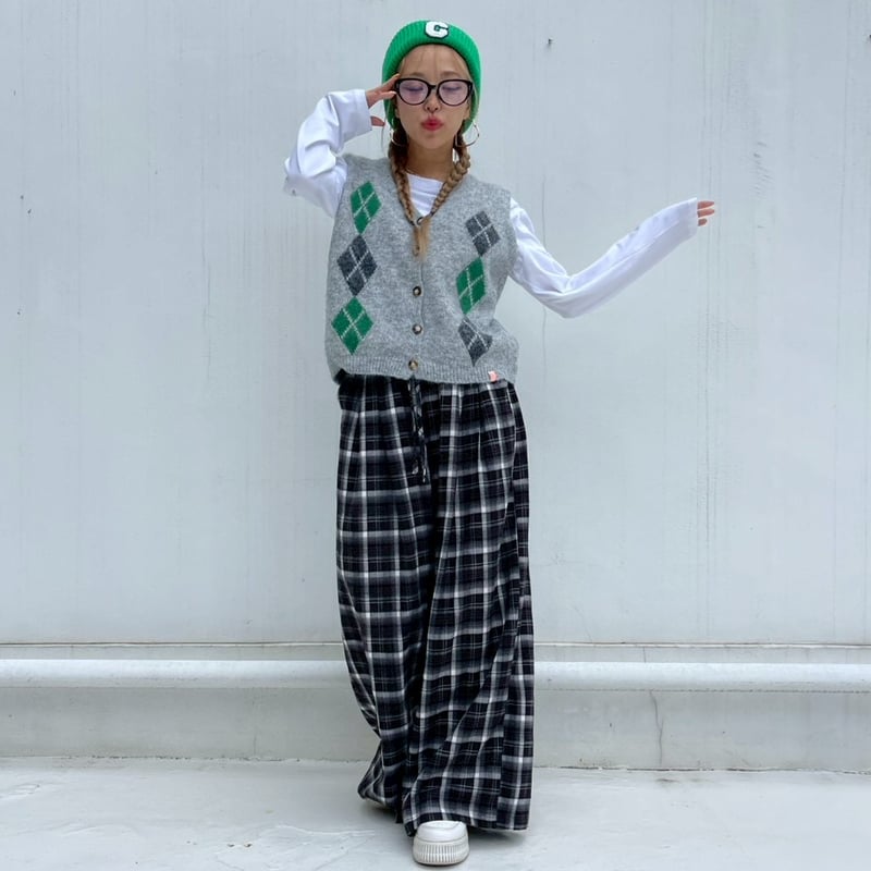 Argyle'knit vest#881259 | MERMO